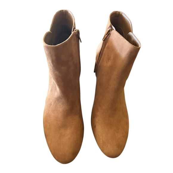 Alfani  Paam Blade Heel Dress Booties Sculpted Heels NEW Size 9 Cognac - Picture 2 of 10